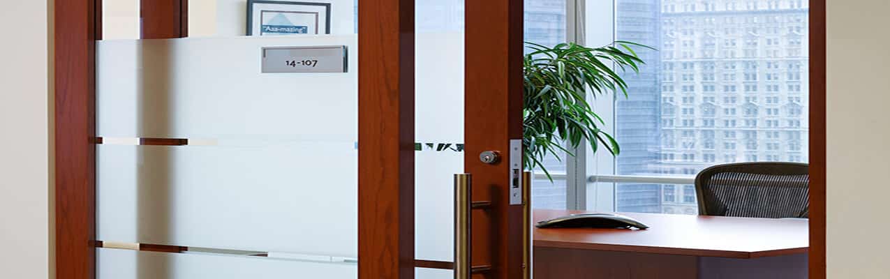patterned acid etched glass at the University of Pennsylvania Krishna P. Singh Center for Nanotechnology
