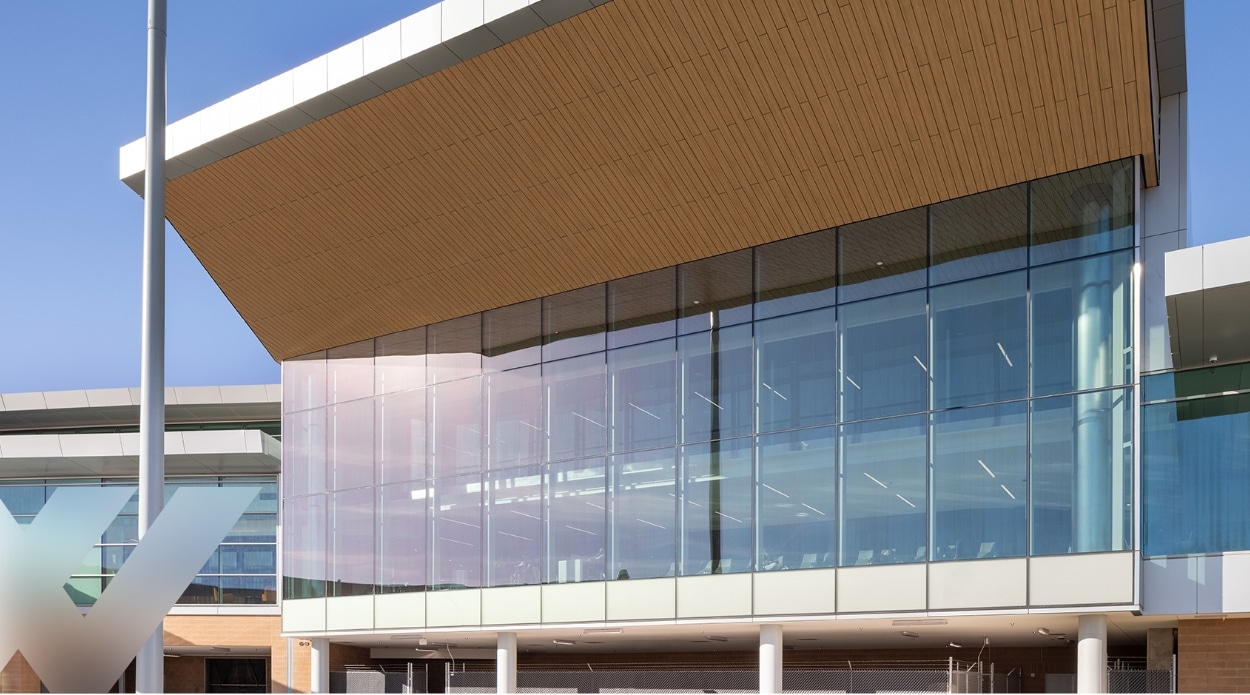 Will Rogers World Airport with Opaque acid-etched glass