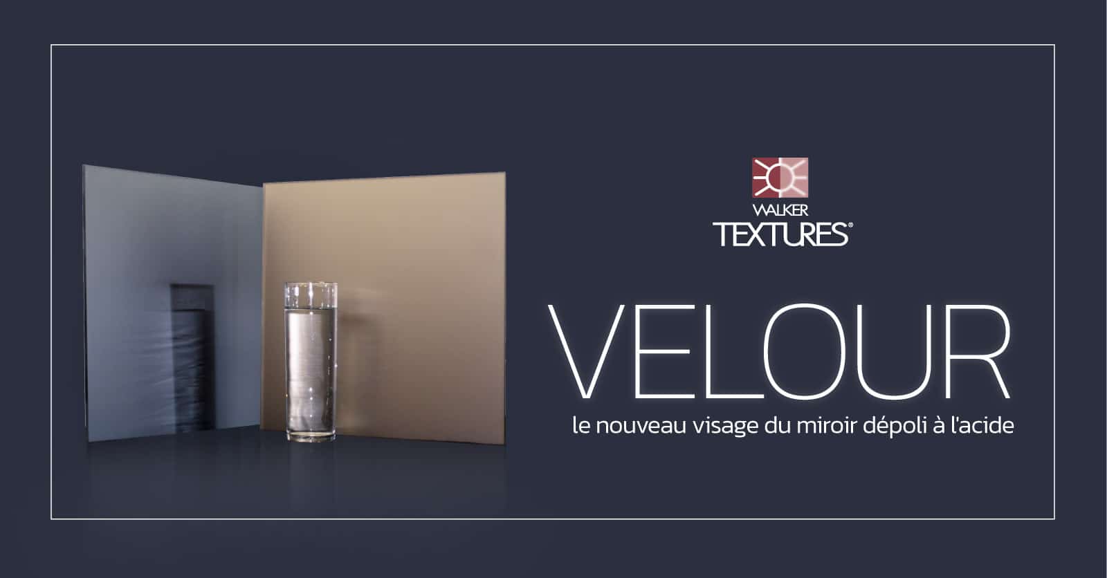 Nouveau! Miroir dépoli à l’acide au fini Velour
